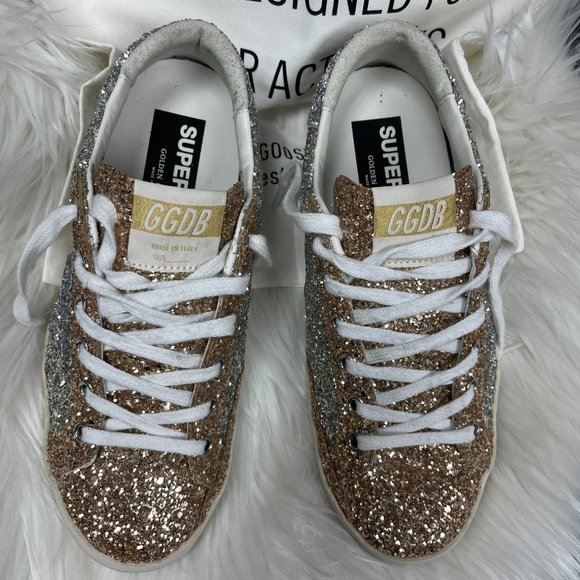 Golden Goose Superstar Bicolor Glitter Low Top Sneakers - Picture 7 of 16